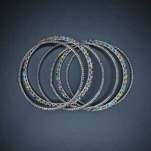 Multicolored Beaded Bangles